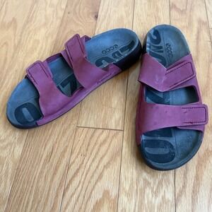 Ecco Fluidform Womens Sandals‎ Strappy Walking Comfort Slides Burgundy EU 38